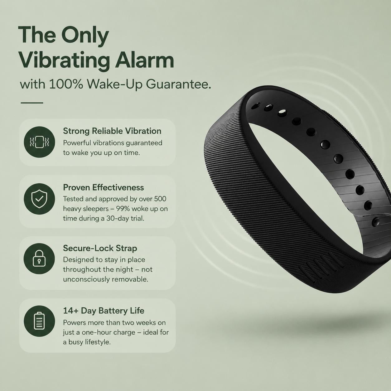 CalmWake™ Silent Alarm Band