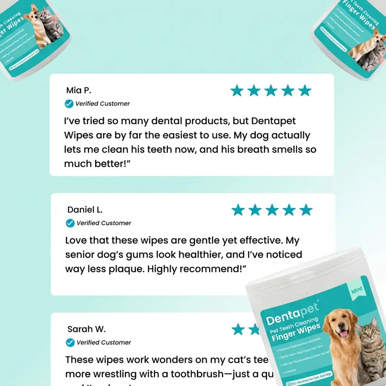 DentaPaw Wipes Finger Sleeves