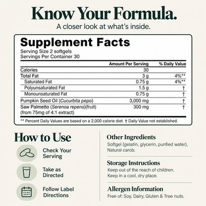 BLEEMM Botanical+ | Pumpkin Seed Oil with Saw Palmetto