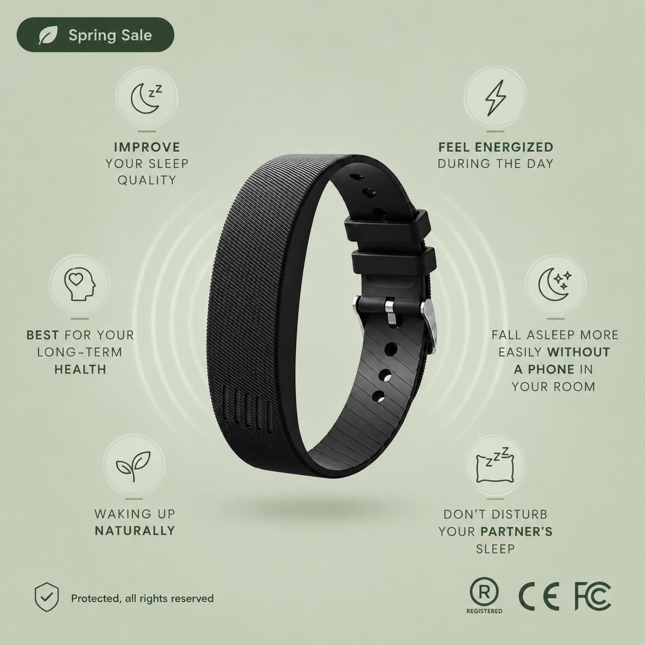 CalmWake™ Silent Alarm Band
